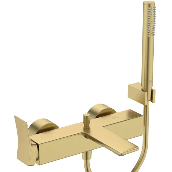 Baterie cada Ideal Standard Atelier Conca Brushed Gold cu set de duș