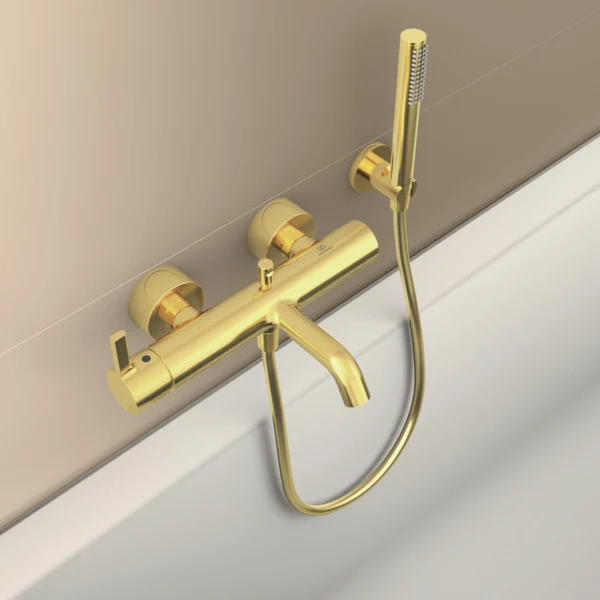 Baterie cada Ideal Standard Atelier Joy Brushed Gold cu set de duș — vedere 2