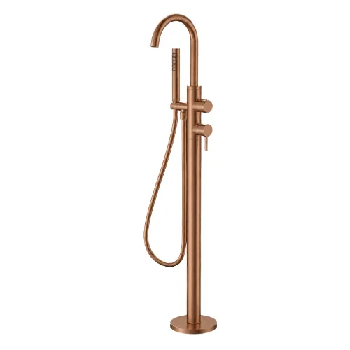 Baterie freestanding pentru cada ENZZI Forma Brushed Copper + set instalare