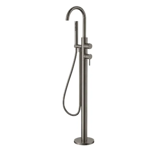 Baterie freestanding pentru cada ENZZI Forma Brushed Graphite + set instalare