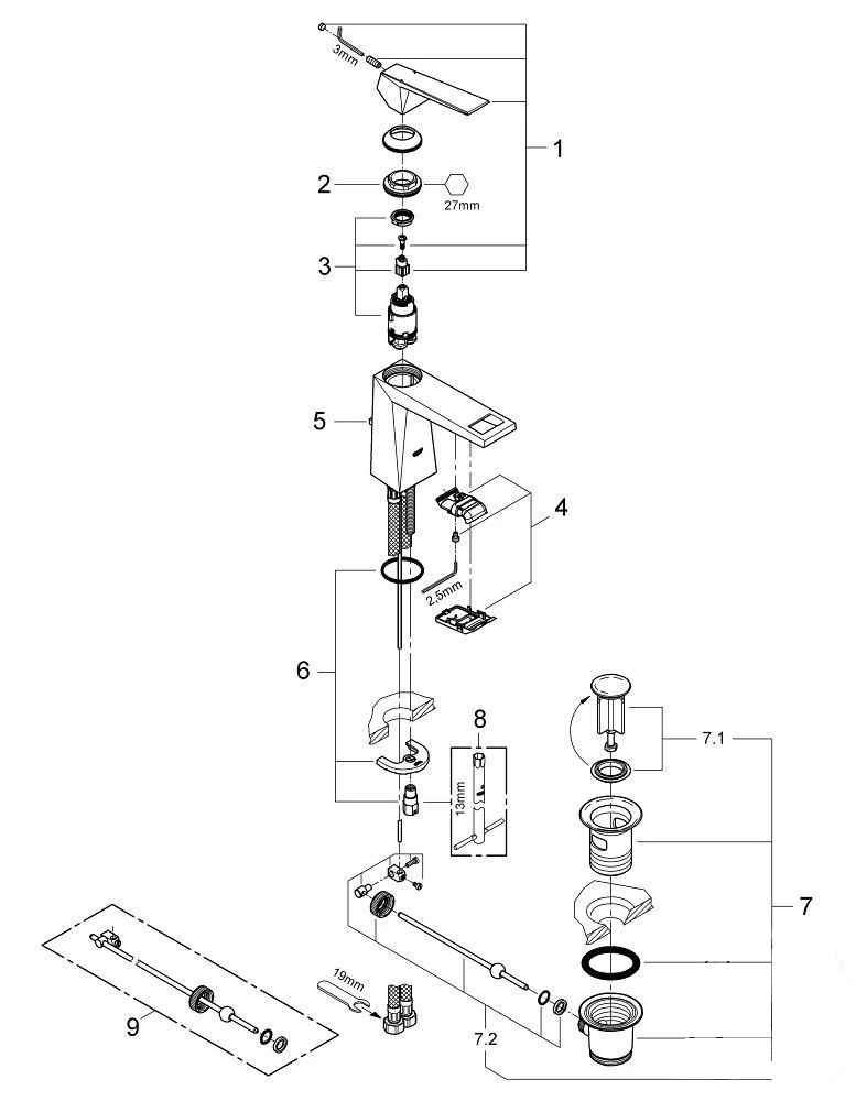 Baterie lavoar Grohe Allure Brilliant M — 4
