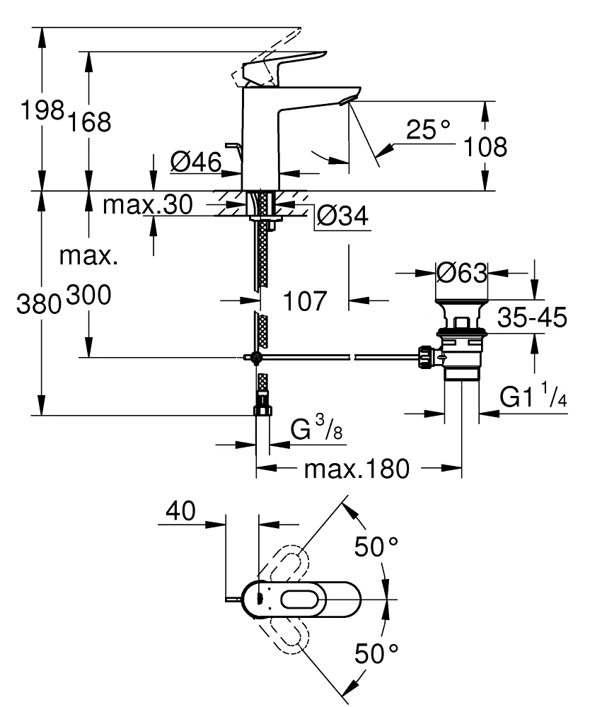 Baterie lavoar Grohe Bauloop M — 5