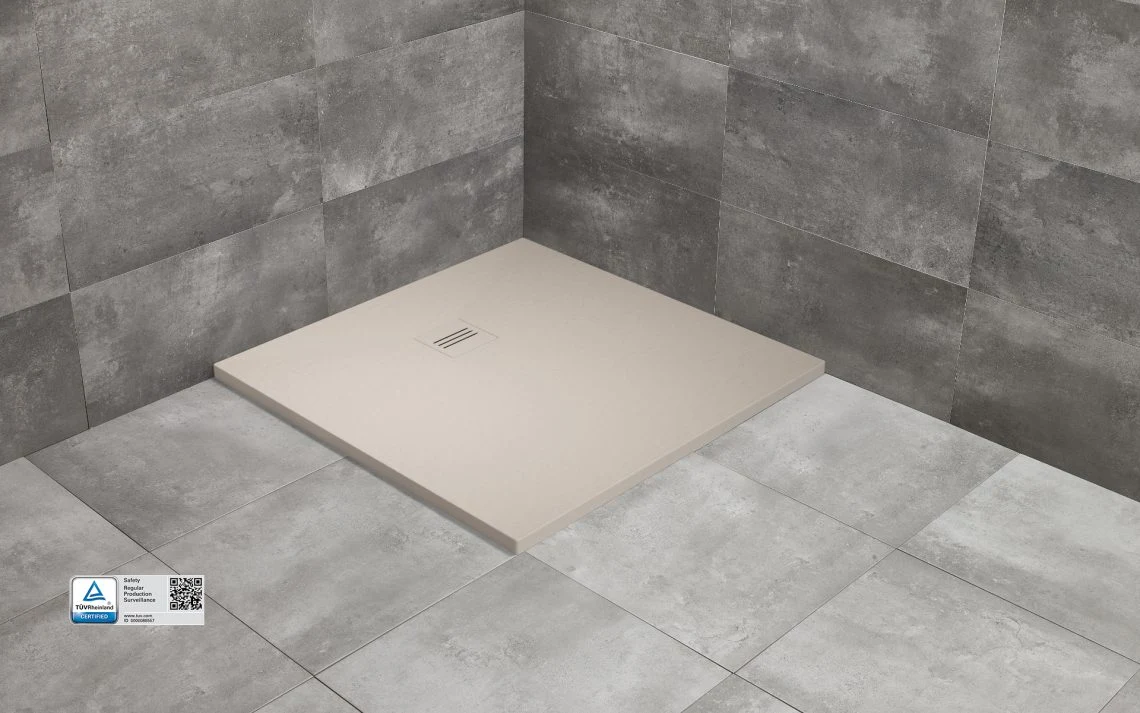Cadita dus din piatră Radaway Kyntos C 100x100x3 Cashmere — 1