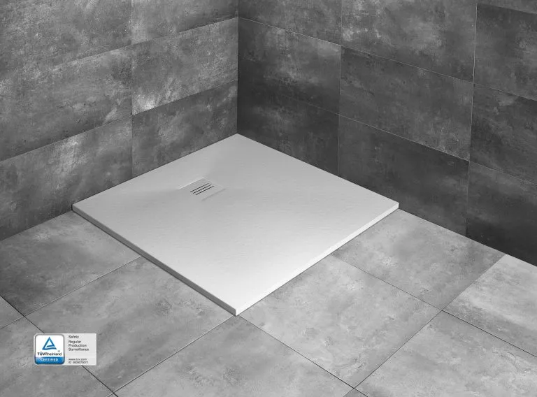Cadita dus din piatră Radaway Kyntos C 80x80x3 White