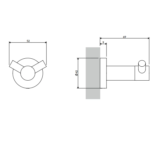 Cuier dublu Omnires Modern Project Brushed Graphite — vedere 2