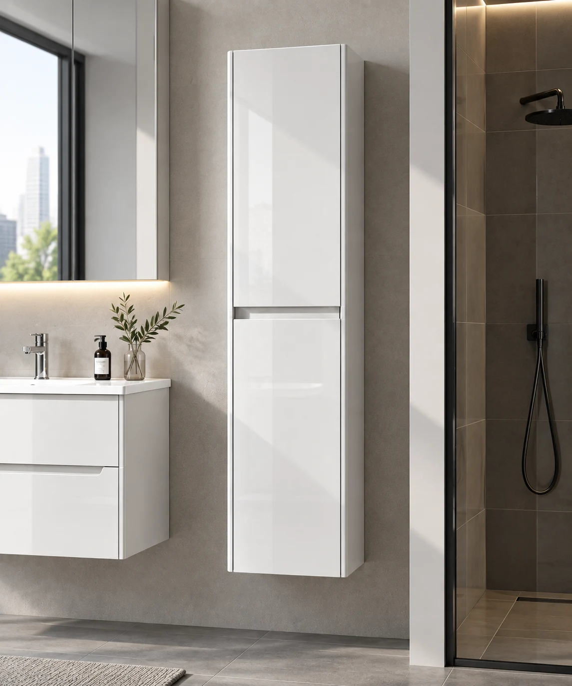 Dulap penal Orka Arno White 138x40x27 cm