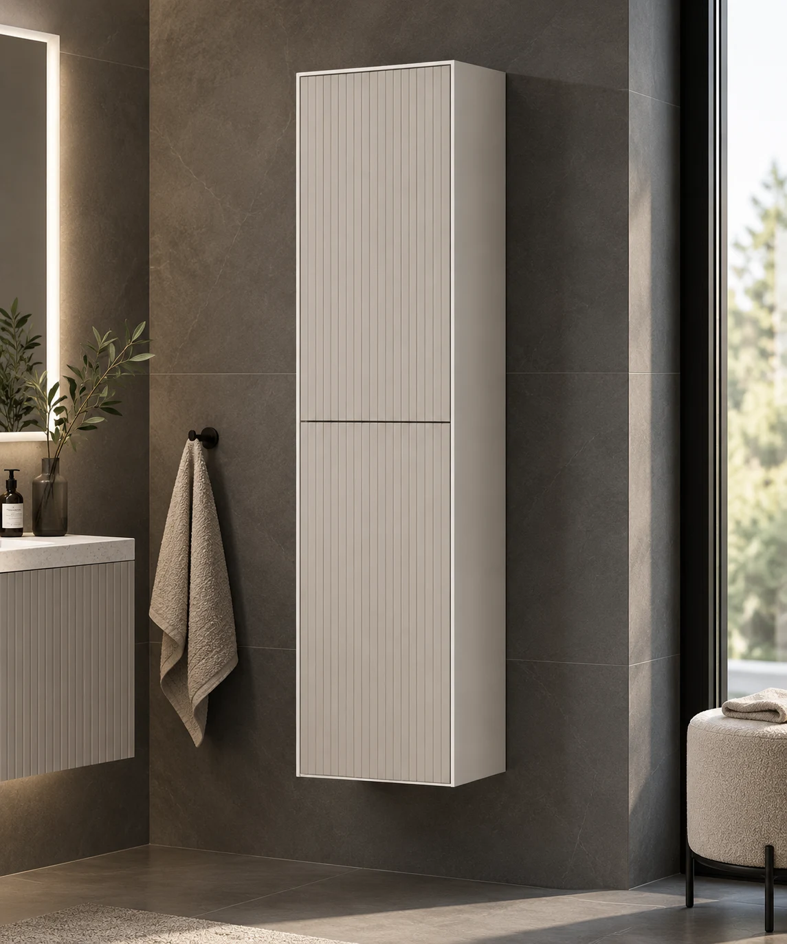 Шкаф-пенал Orka Cube Mink Matt 138x40x27 cm