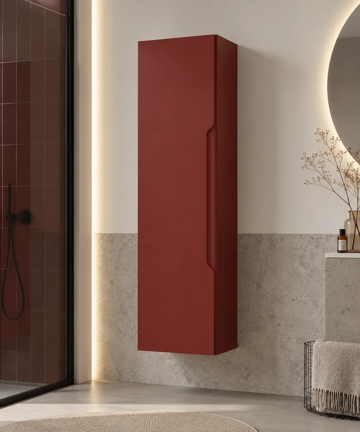 Dulap penal Orka Messina Tuscan Red 138x40x32 cm