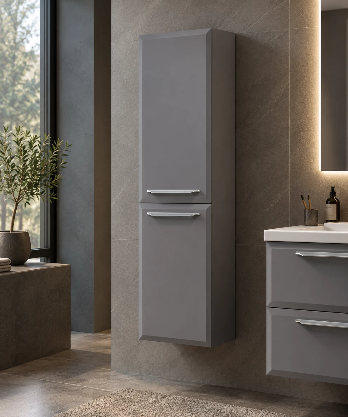 Dulap penal Orka Nuvola Grey 138x40x32 cm