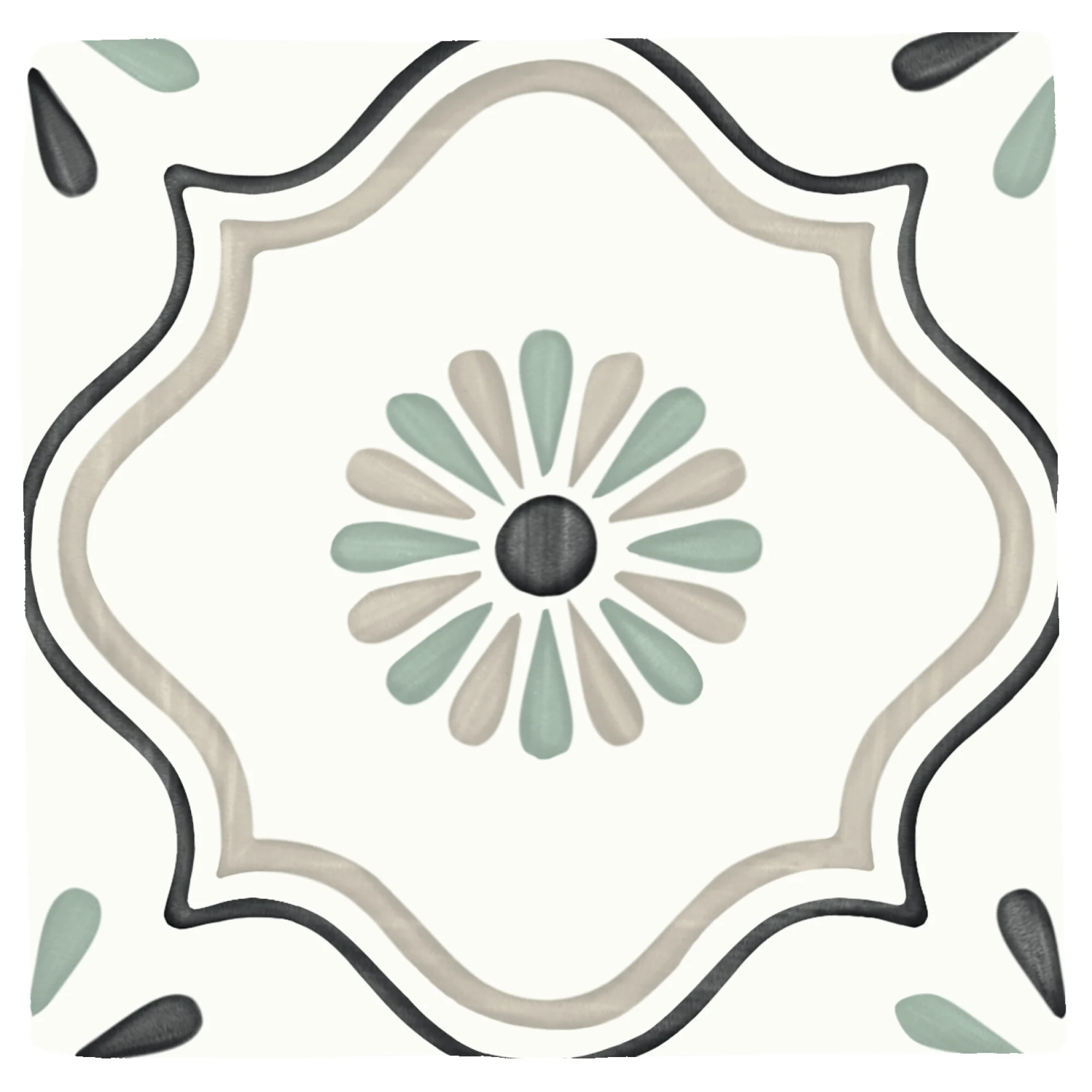 Gresie HARMONY TANGER SAND FLOWER 9 mm 12.3x12.3 — 2