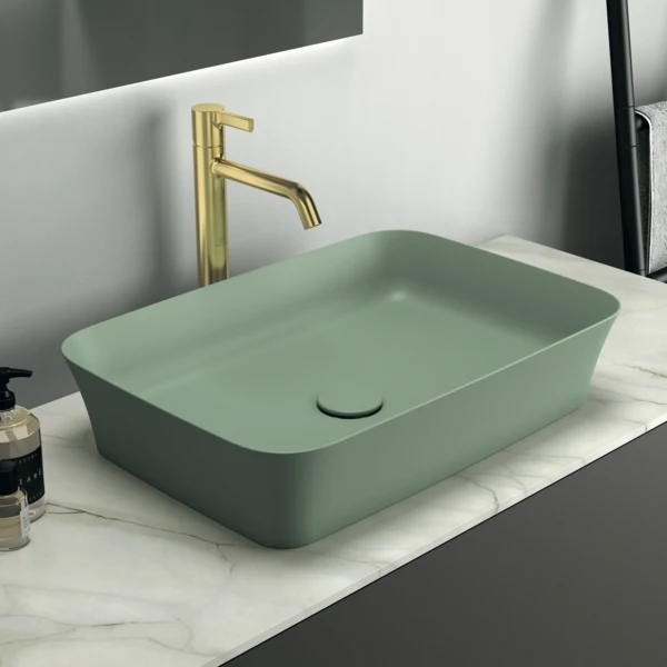 Lavoar pe blat tip bol Ideal Standard Atelier Ipalyss fara preaplin 55x38 cm Salvie — vedere 3