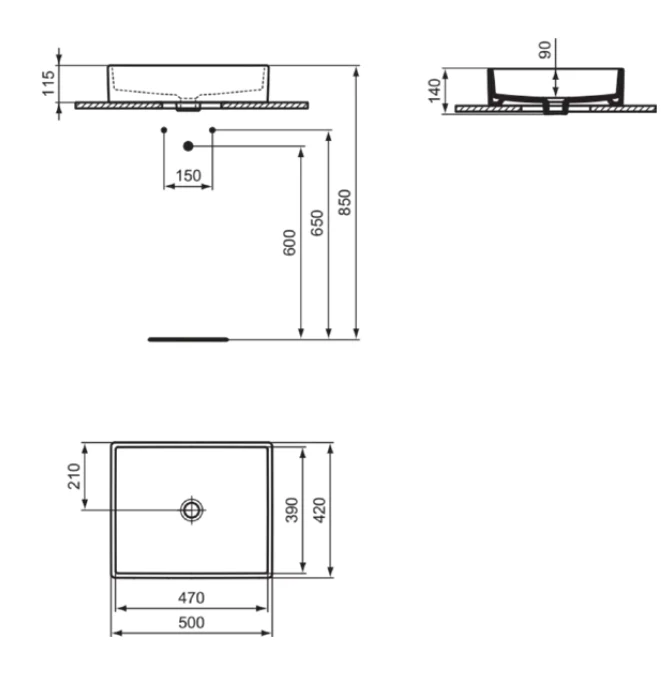 Умывальник на столешнице типа чаши Ideal Standard Strada 50x42 cm — вид 5