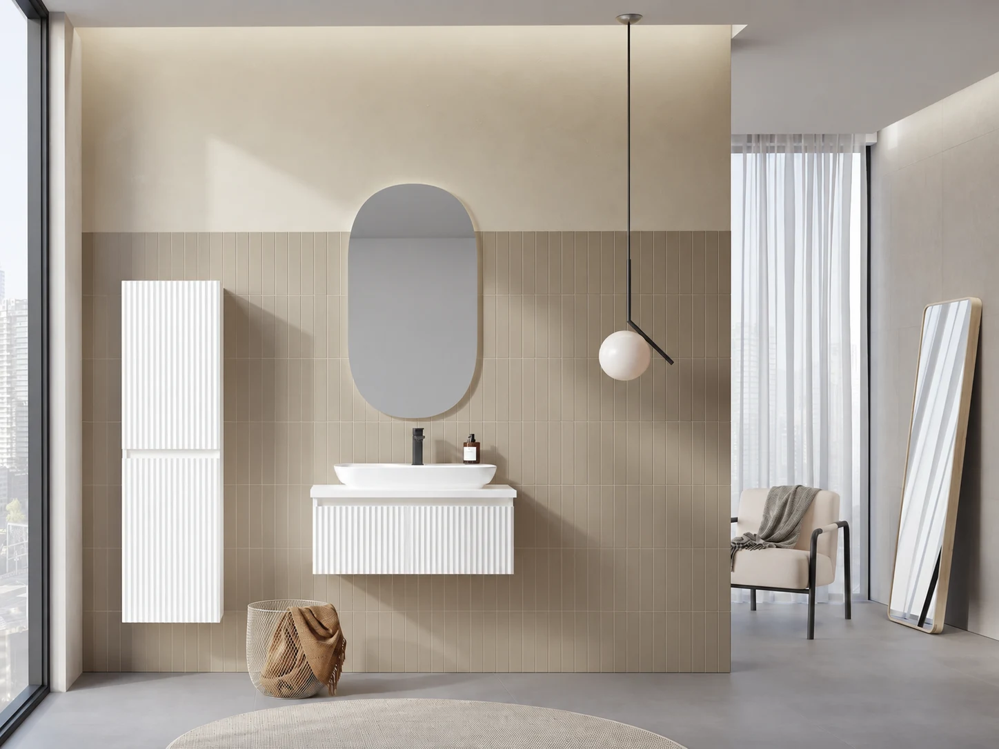 Умывальник с тумбой Orka Lentia White 80 cm