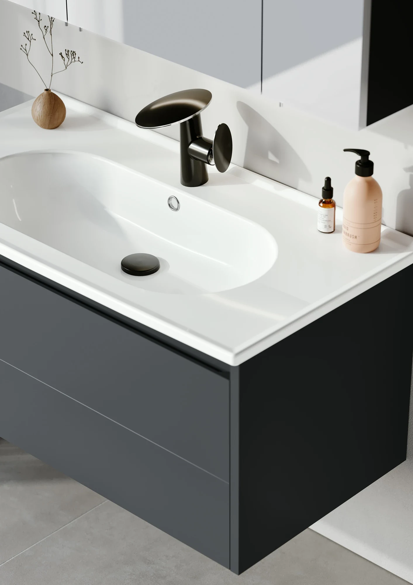 Mobilier de baie Orka Likya Anthracite 80 cm — vedere 4