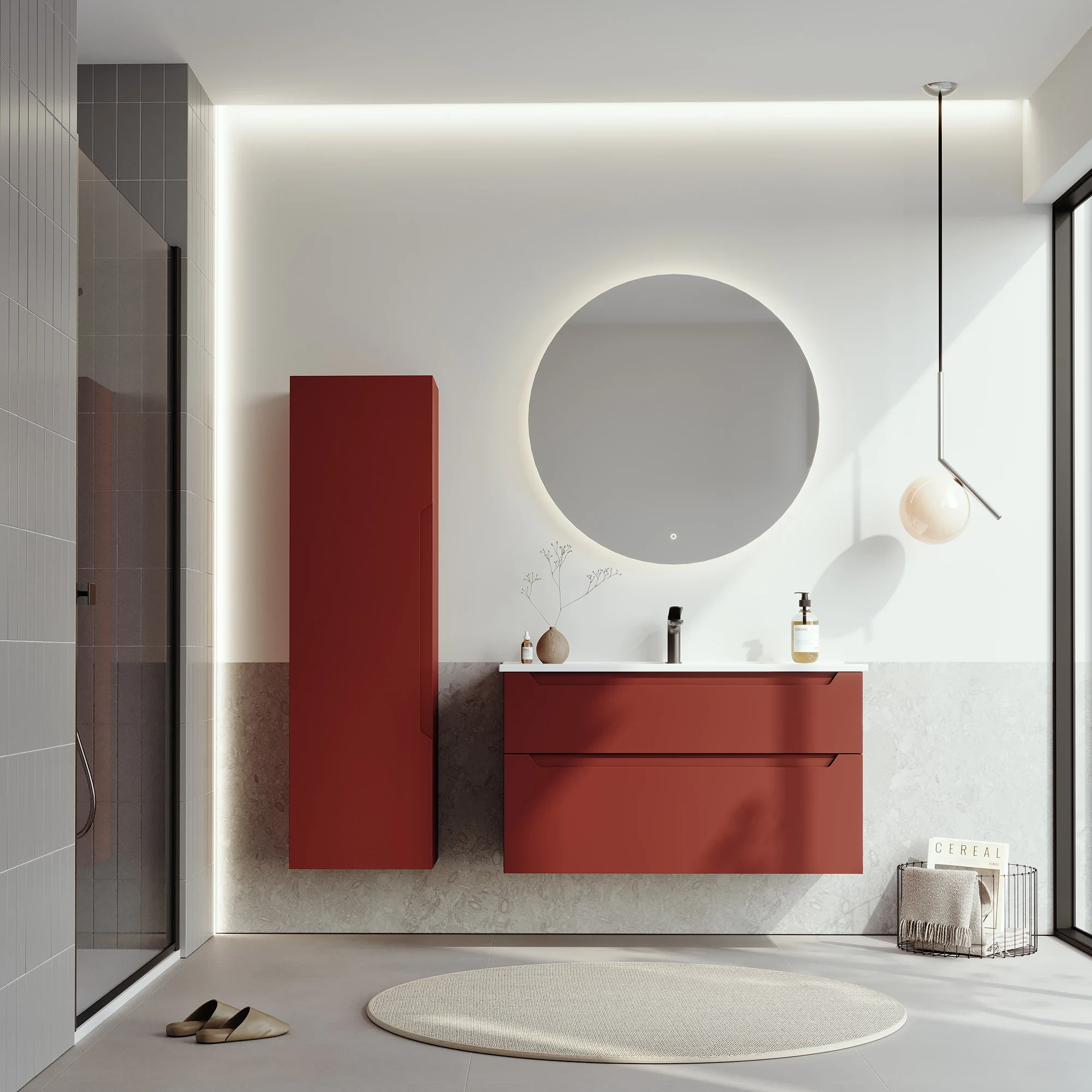 Mobilier de baie Orka Messina Tuscan Red 100 cm