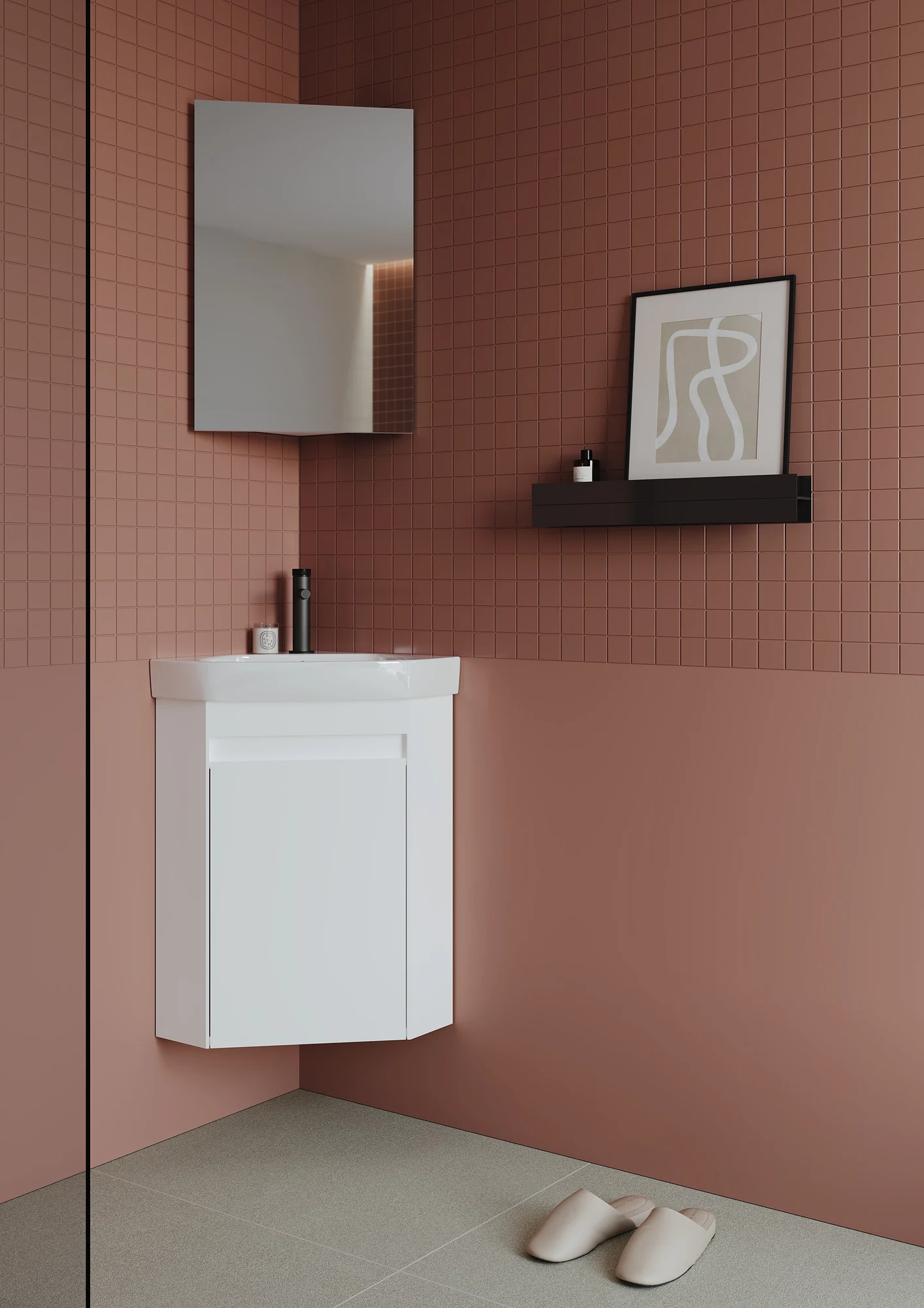 Mobilier de baie Orka Zag White 46x46 cm — vedere 2