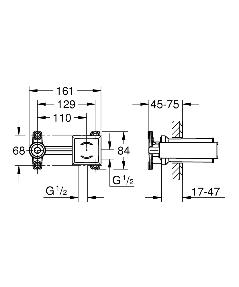 Set instalare baterie încastrată lavoar Grohe 23200002 — 4