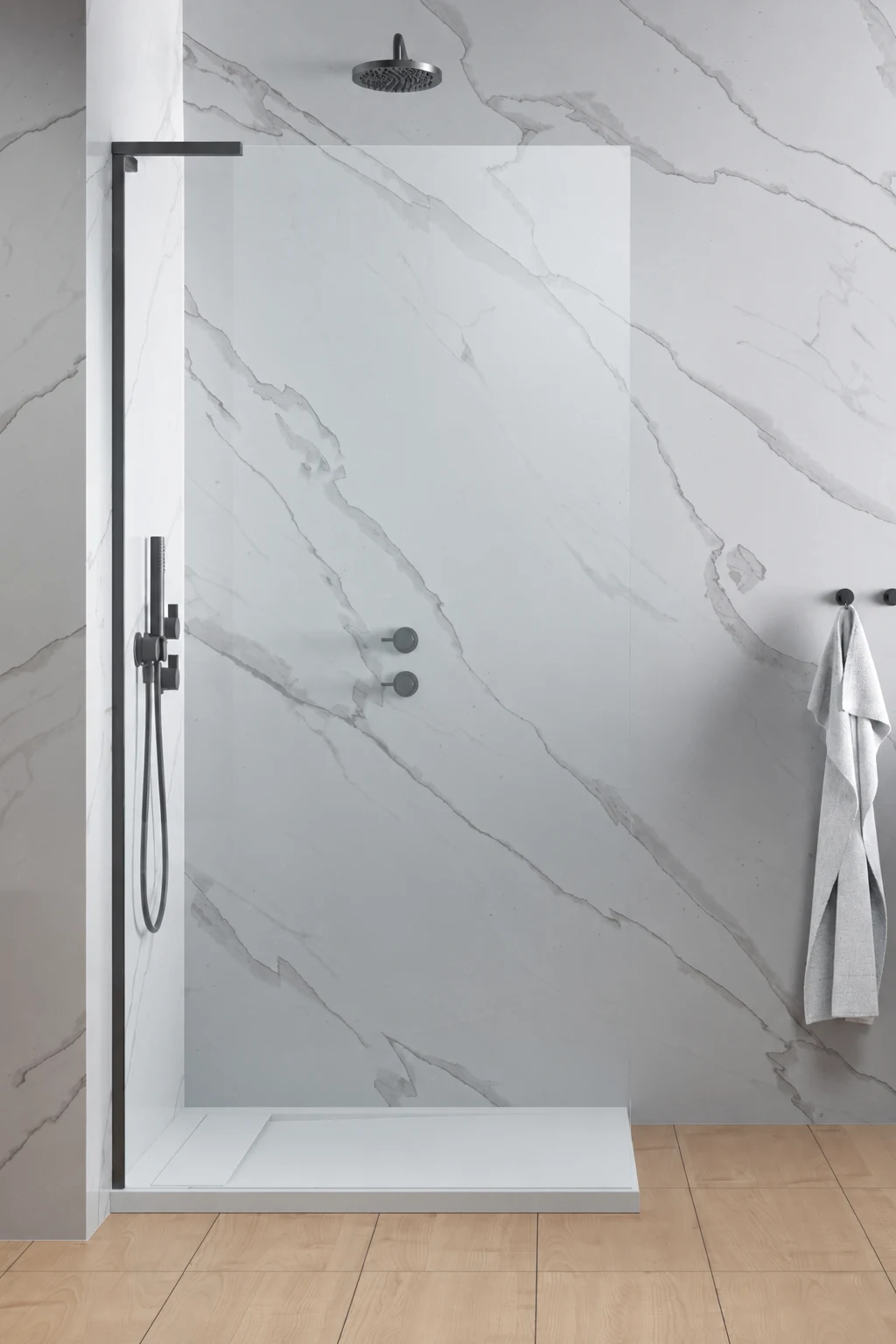 Sticla de duș Radaway Walk-In Modo SL Brushed Gunmetal II 120 cm h=200 Stânga