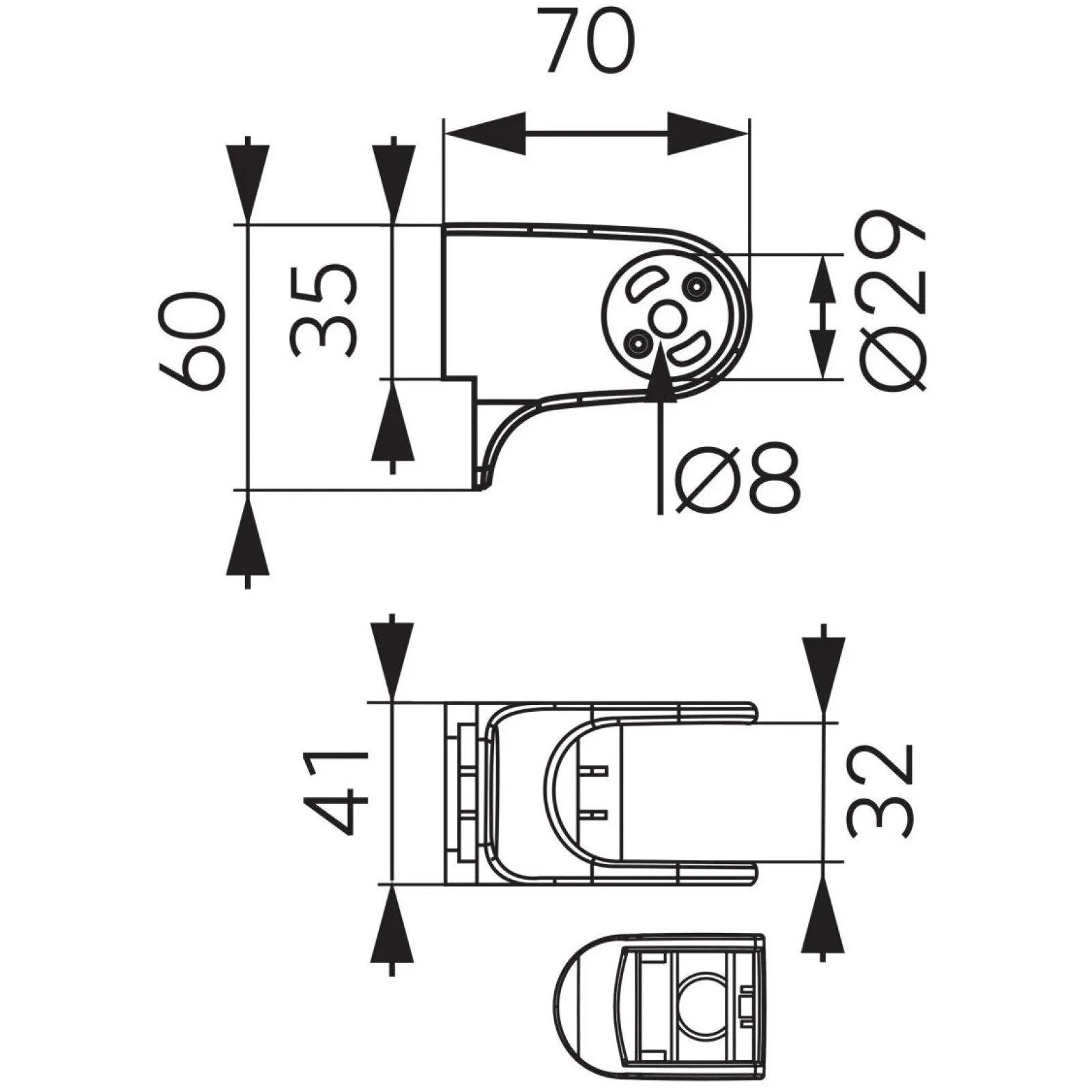 Suport fix pentru para dus Ferro U2106 — 2