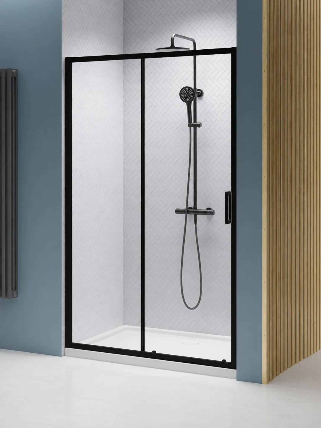 Ușa de nișă Radaway Premium Pro Black DWJ 120 cm Stânga