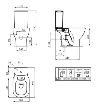 Унитаз для резервуара Ideal Standard Tesi AquaBlade — 4