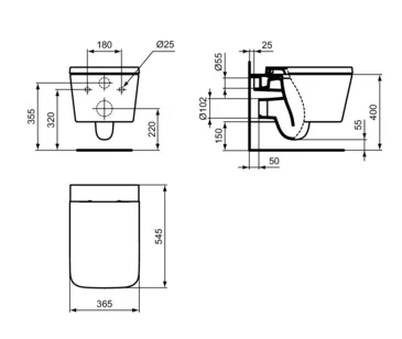 Vas WC suspendat Ideal Standard Atelier Blend Cube AquaBlade Alb Satinat — 3
