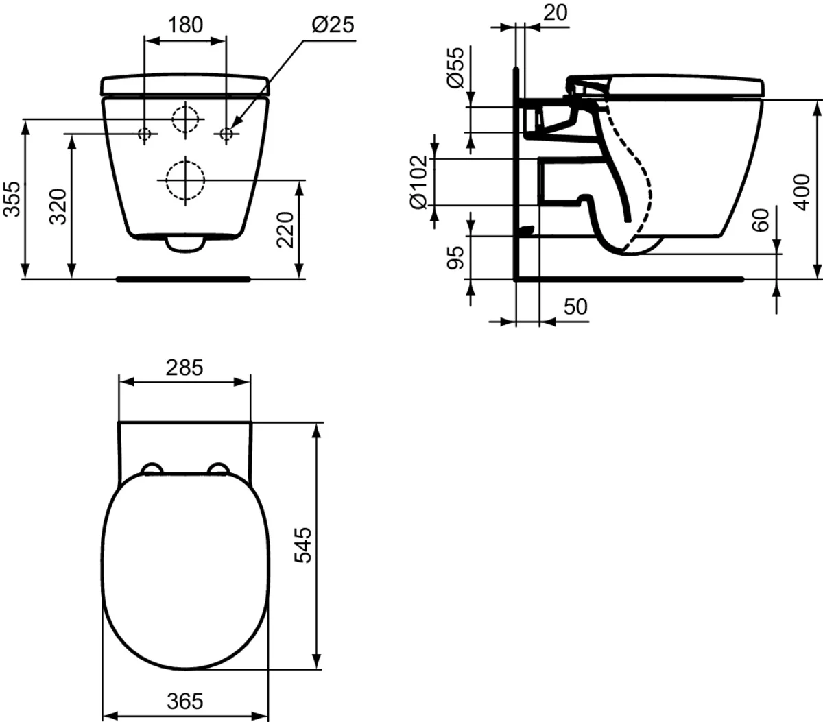 Vas WC suspendat Ideal Standard Connect AquaBlade — vedere 4