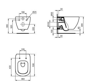 Vas WC suspendat Ideal Standard Tesi AquaBlade Alb Lucios — 7