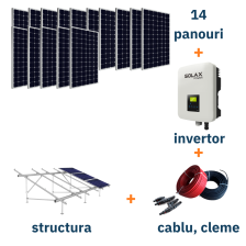 Kit complet sistem fotovoltaic On-Grid (Putere 5,74 kW, monofazat) La cheie!