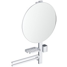 Beauty Bar Ideal Standard L ALU+ Серебро (Зеркало 500mm+Полка+Стакан+держатель полотенец) BD587SI