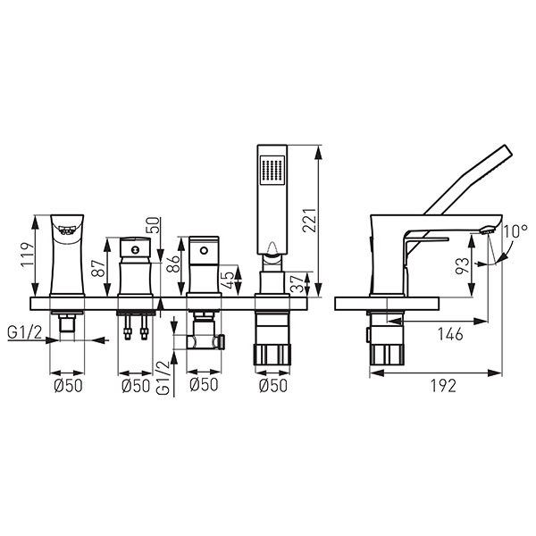 Baterie cu montaj pe cada Ferro Square BAQ11A — 3