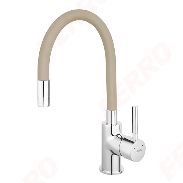 Смеситель кухонный с гибким изливом Ferro Zumba Beige — 1