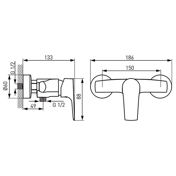 Смеситель для душа Ferro Tiga BTG7VL — 2