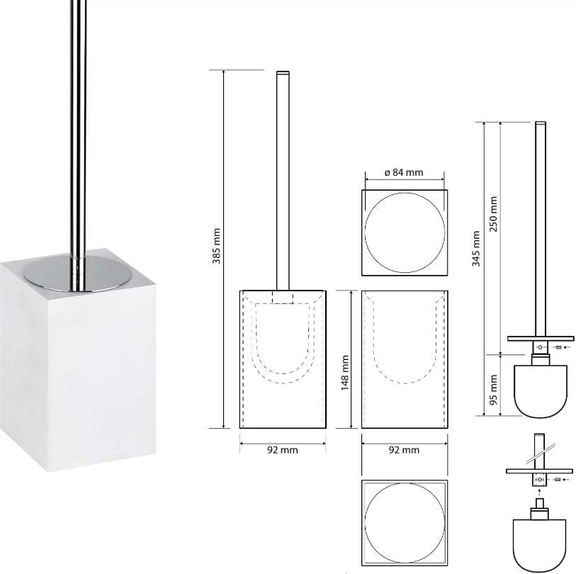 Perie WC stativ Bemeta Gamma White 145713314 — 2