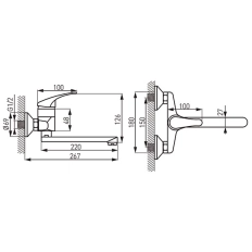 Baterie lavoar pe perete Ferro Basic BBC5