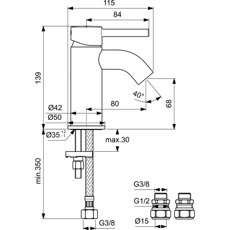 Смеситель для раковины Ideal Standard Ceraline S BC185AA