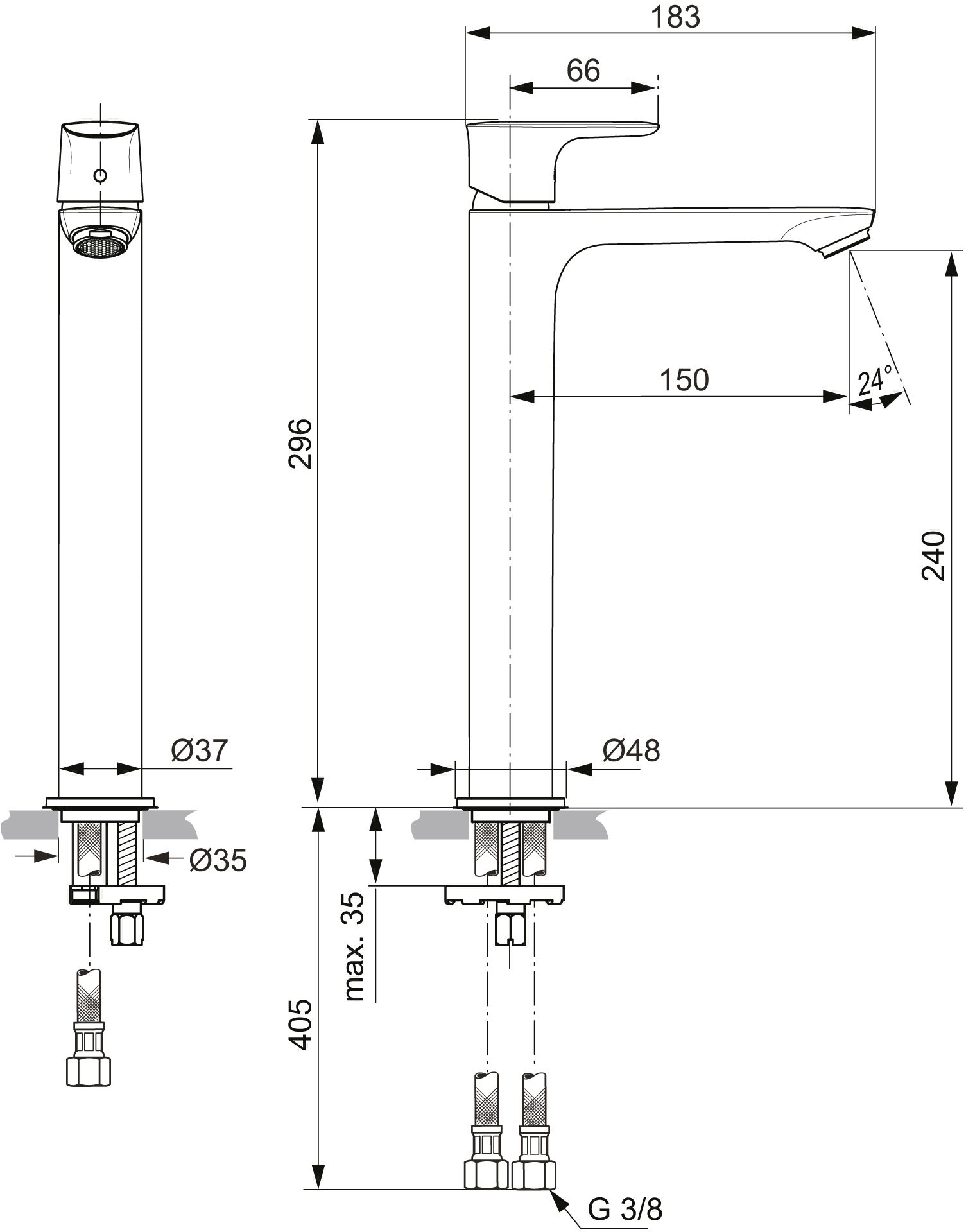 Смеситель для раковины высокий Ideal Standard Atelier Connect Air Chrome — 5