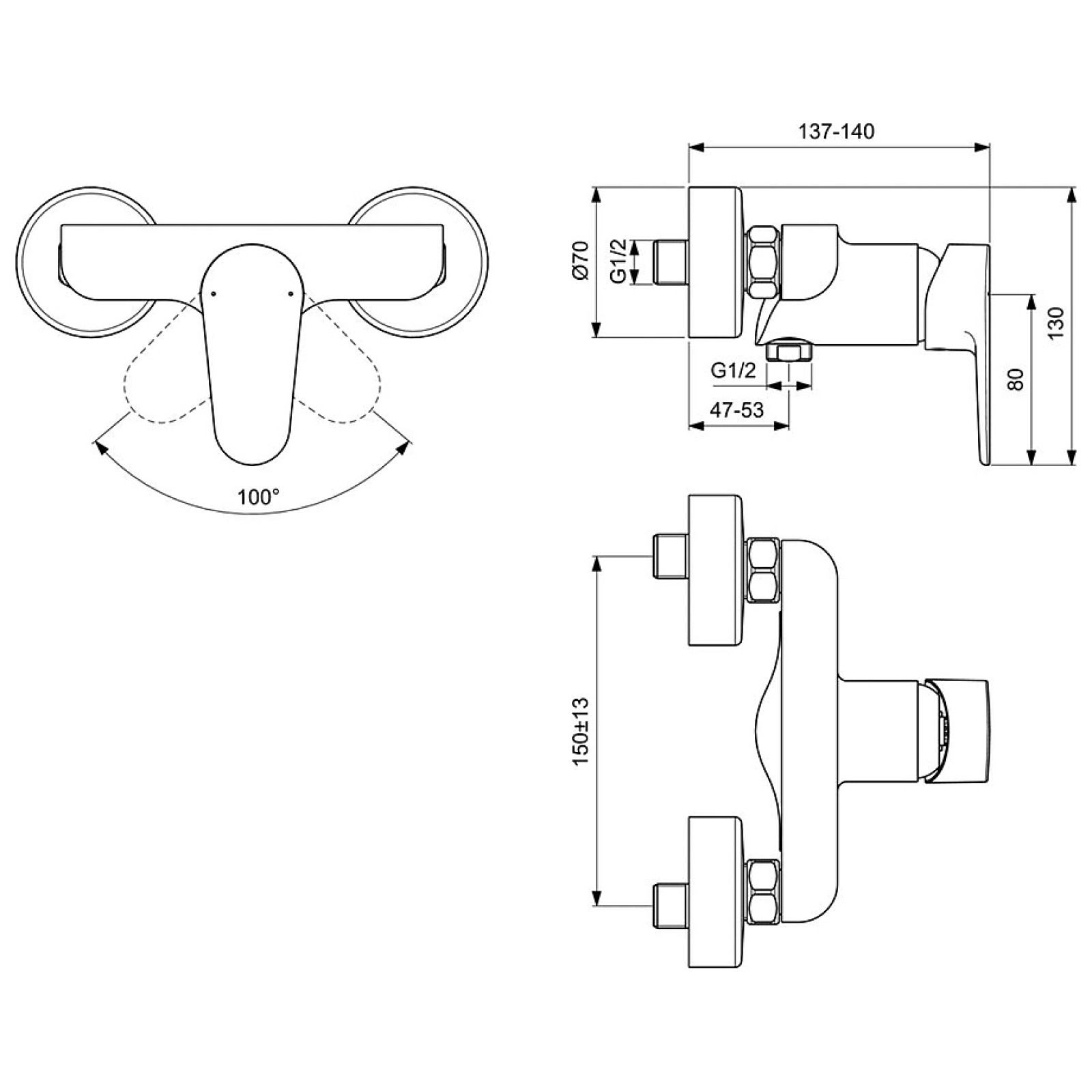 Смеситель для душа Ideal Standard Cerafine O Black — 4