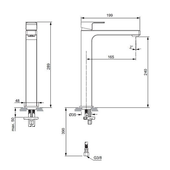 Смеситель для раковины высокий Ideal Standard Edge ML — 6