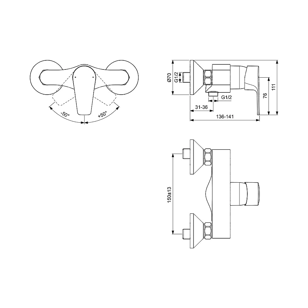 Baterie dus Ideal Standard Cerafine D BC493AA