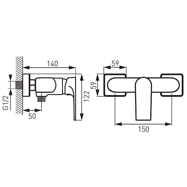 Baterie dus Ferro Square Black BAQ7BLC — 3