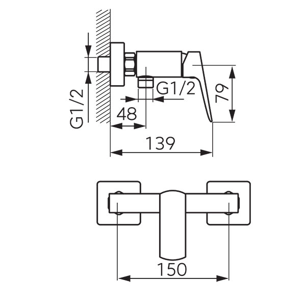 Смеситель для душа Ferro Vitto Black BVI7VLBL — 2