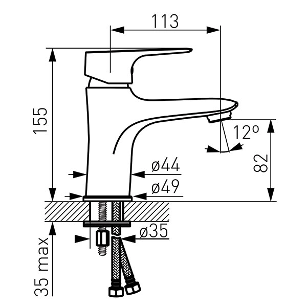 Смеситель для раковины Ferro Tiga BTG2VL — 3