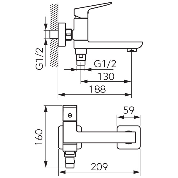 Смеситель для ванны Ferro Vitto BVI1RVLBL — 2