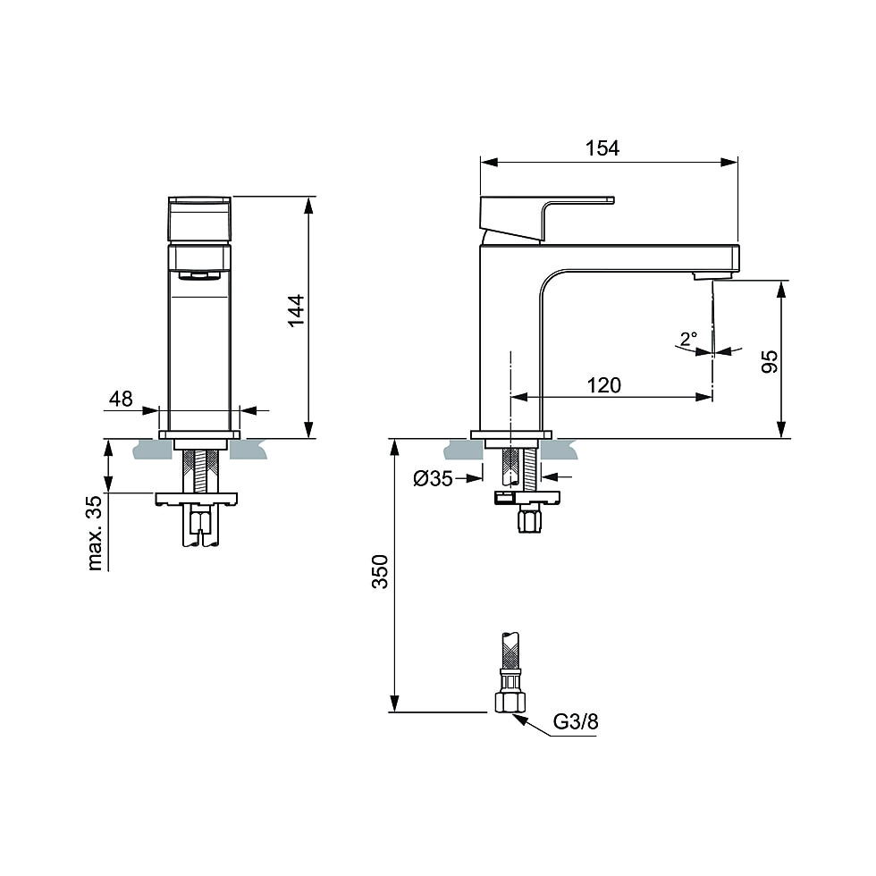 Baterie lavoar Ideal Standard Edge S — vedere 4