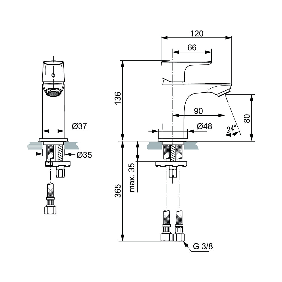 Смеситель для раковины Ideal Standard Atelier Connect Air Piccolo A7018AA