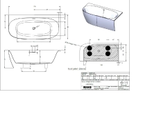 Cada Freestanding Riho Omega L 170x80 (suport+sifon) alb mat