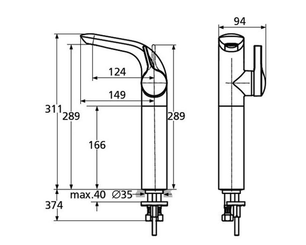 Baterie lavoar înalt Ideal Standard Melange — 5