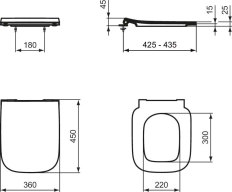 Крышка для унитаза Ideal Standard i.life B Glossy Grey T500358