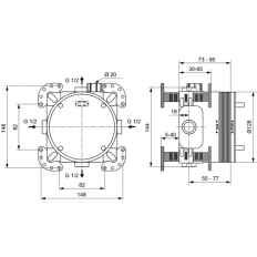 Встраиваемая часть для смесителя Ideal Standard Easy-Box A1000NU